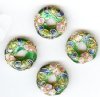 4 16x5mm Green Cloisonné Donuts